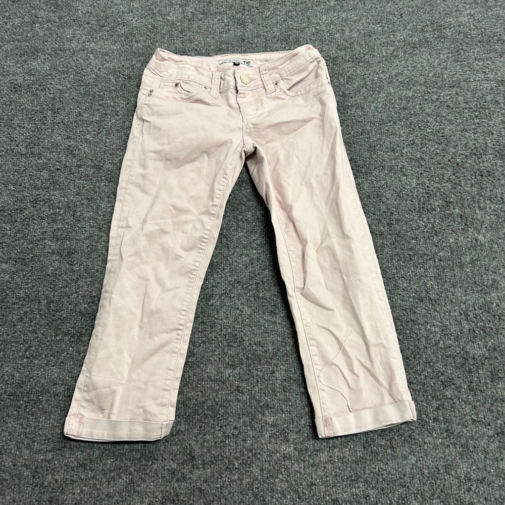 YMI Pants Womens Size 1 Pink WannaBettaButt Cropped Slim Fit Stretch Casual